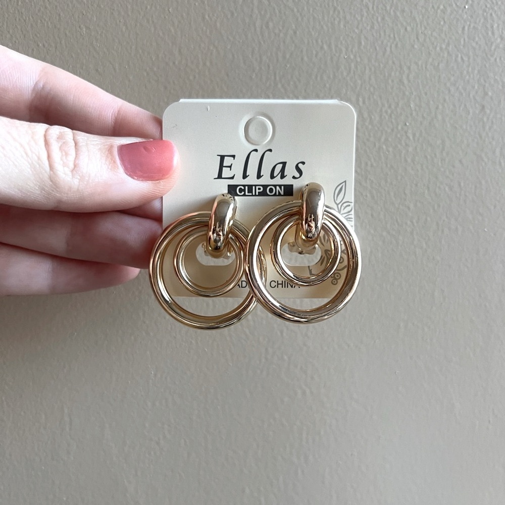 Ellas Gold Clip-On Earrings